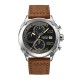 Мужские часы Awarder 016 Silver-Black-Brown с хронографом и кожаным ремешком