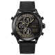 Мужские наручные часы Awarder 017LBKBK Black Leather с черным кожаным ремешком