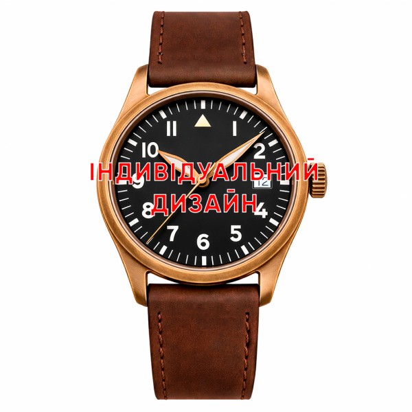 Мужские механические часы Awarder 056 Bronze-Brown с сапфировым стеклом и водозащитой 20 ATM