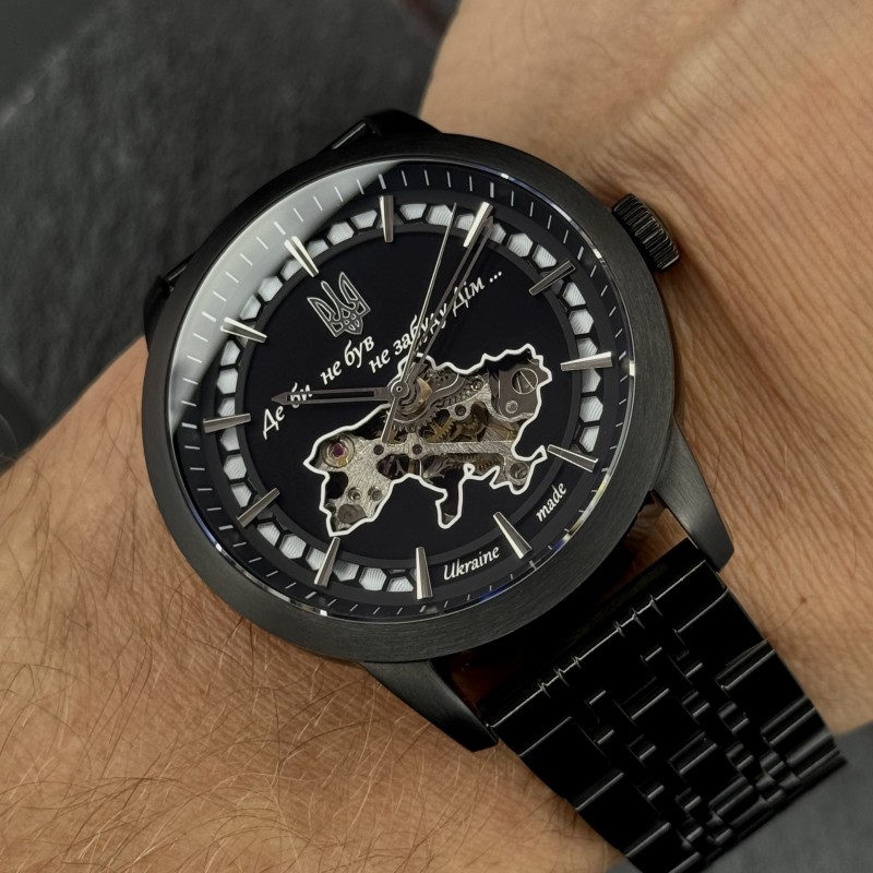 Мужские механические часы Awarder 043 Де би не був All Black Steel Automatic с сапфировым стеклом