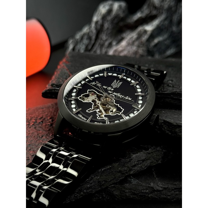 Мужские механические часы Awarder 043 Де би не був All Black Steel Automatic с сапфировым стеклом