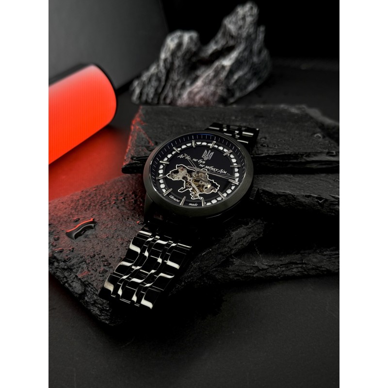 Мужские механические часы Awarder 043 Де би не був All Black Steel Automatic с сапфировым стеклом