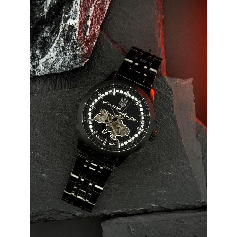 Мужские механические часы Awarder 043 Де би не був All Black Steel Automatic с сапфировым стеклом