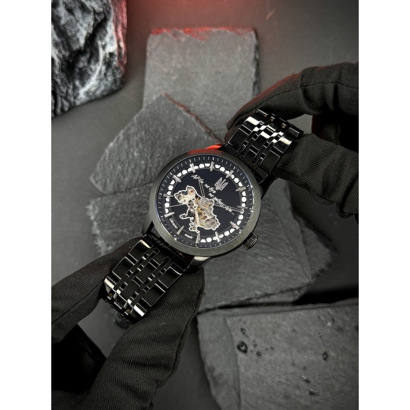 Мужские механические часы Awarder 043 Де би не був All Black Steel Automatic с сапфировым стеклом