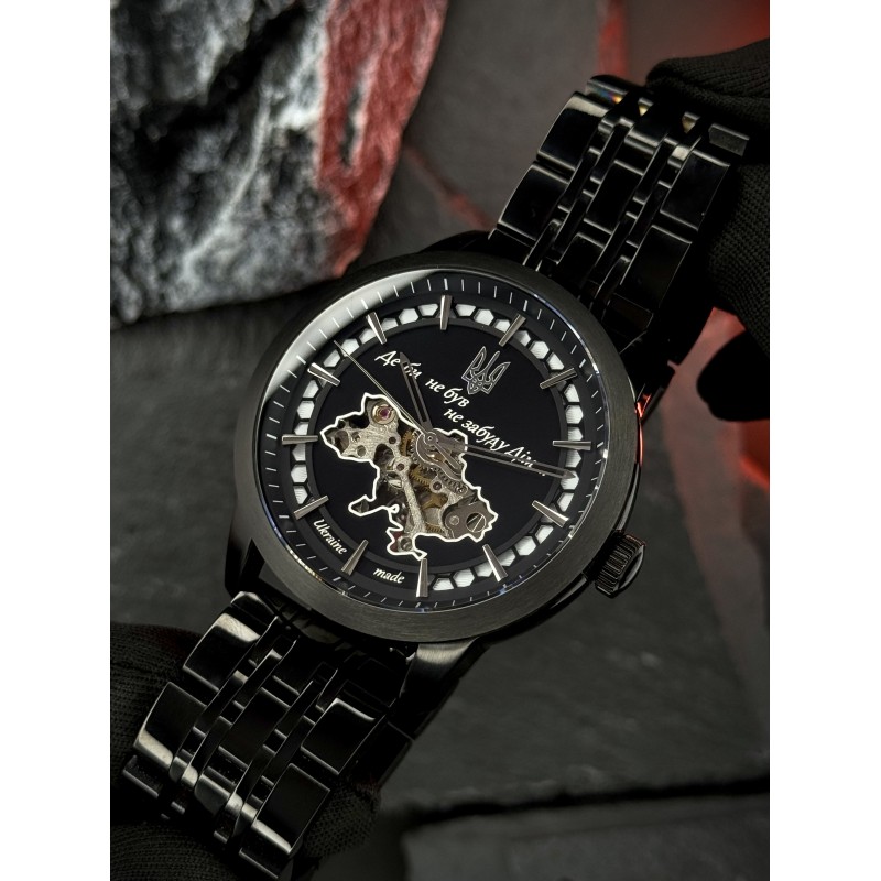 Мужские механические часы Awarder 043 Де би не був All Black Steel Automatic с сапфировым стеклом