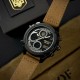 Мужские наручные часы Awarder 017 Тризуб золото Black-Brown с комбинированным циферблатом и подсветкой