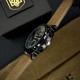 Мужские наручные часы Awarder 017 Тризуб золото Black-Brown с комбинированным циферблатом и подсветкой