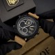 Мужские наручные часы Awarder 017 Тризуб золото Black-Brown с комбинированным циферблатом и подсветкой