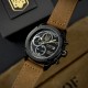 Чоловічий наручний годинник Awarder 016 Тризуб золото Black-Brown з хронографом та шкіряним ремінцем
