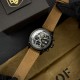 Чоловічий наручний годинник Awarder 016 Тризуб золото Black-Brown з хронографом та шкіряним ремінцем