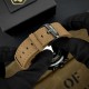Чоловічий наручний годинник Awarder 016 Тризуб золото Black-Brown з хронографом та шкіряним ремінцем