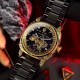 Мужские механические часы Awarder 021-3D Де би не был Gold-Black Steel с автоподзаводом