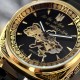 Мужские механические часы Awarder 021-3D Де би не был Gold-Black Steel с автоподзаводом