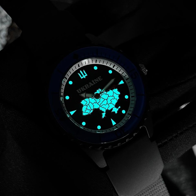 Часы наручные Awarder 031 Ukraine Black-Blue спортивные с водонепроницаемостью 5 ATM
