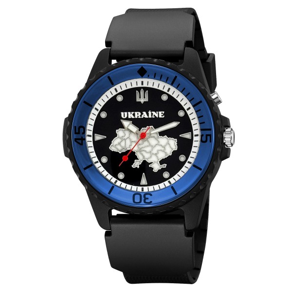 Часы наручные Awarder 031 Ukraine Black-Blue спортивные с водонепроницаемостью 5 ATM