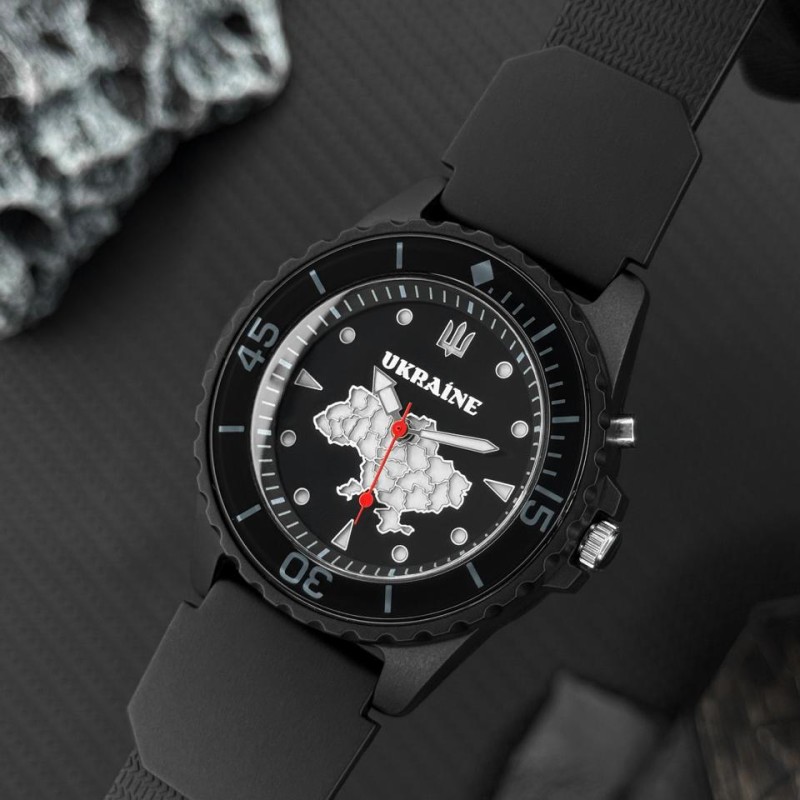 Годинник наручний Awarder 031 Ukraine All Black тактичний з водозахистом 5 ATM