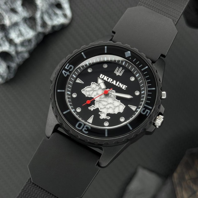 Годинник наручний Awarder 031 Ukraine All Black тактичний з водозахистом 5 ATM