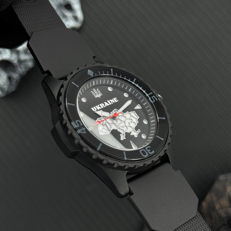 Годинник наручний Awarder 031 Ukraine All Black тактичний з водозахистом 5 ATM
