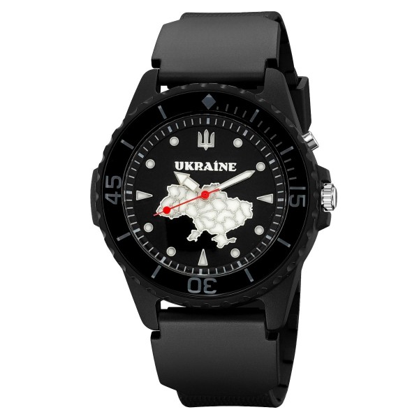 Годинник наручний Awarder 031 Ukraine All Black тактичний з водозахистом 5 ATM