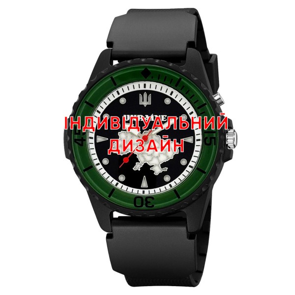 Наручные часы Awarder 031 Black-Green Индивидуальный дизайн тактические с водозащитой 5 ATM