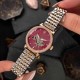 Женские механические часы Awarder 047 Silver-Gold-Pink с автоподзаводом и розовым циферблатом