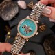 Женские часы Awarder 047 Silver-Gold-Blue с автоподзаводом и бирюзовым циферблатом