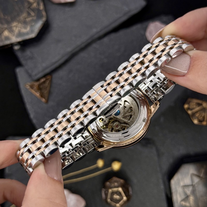 Жіночий годинник Awarder 049 Silver-Gold-Pink з механікою та автопідзаводом
