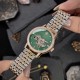 Жіночий механічний годинник Awarder 049 Silver-Gold-Green з автопідзаводом та зеленим циферблатом