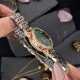 Жіночий механічний годинник Awarder 049 Silver-Gold-Green з автопідзаводом та зеленим циферблатом