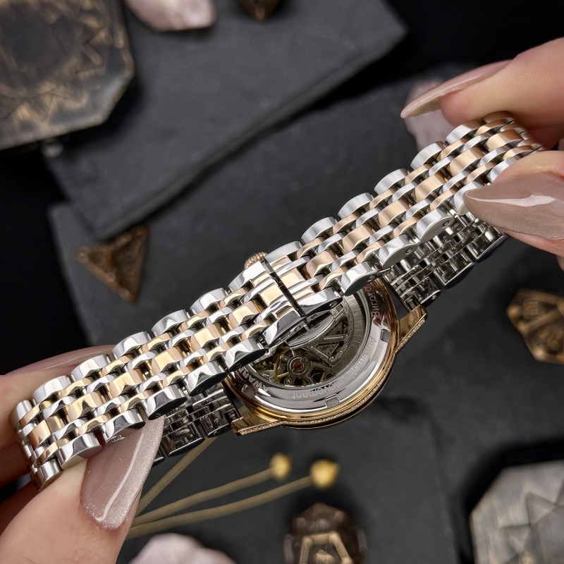 Жіночий механічний годинник Awarder 049 Silver-Gold-Green з автопідзаводом та зеленим циферблатом