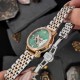 Жіночий механічний годинник Awarder 049 Silver-Gold-Green з автопідзаводом та зеленим циферблатом