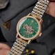 Жіночий механічний годинник Awarder 049 Silver-Gold-Green з автопідзаводом та зеленим циферблатом