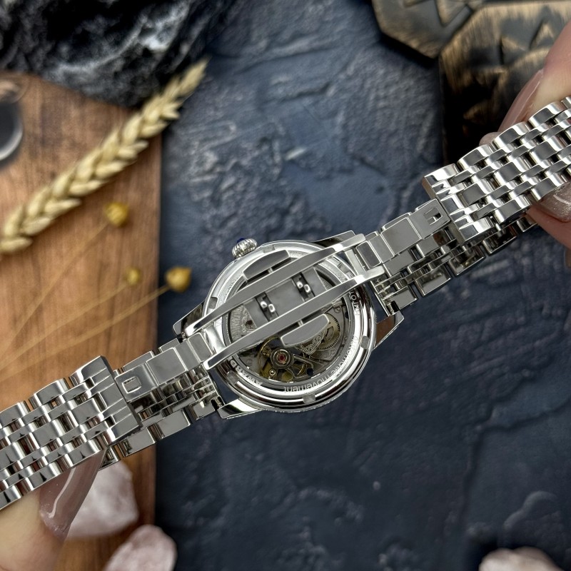 Женские механические часы Awarder 049 Silver-Pink с автоподзаводом и минеральным стеклом