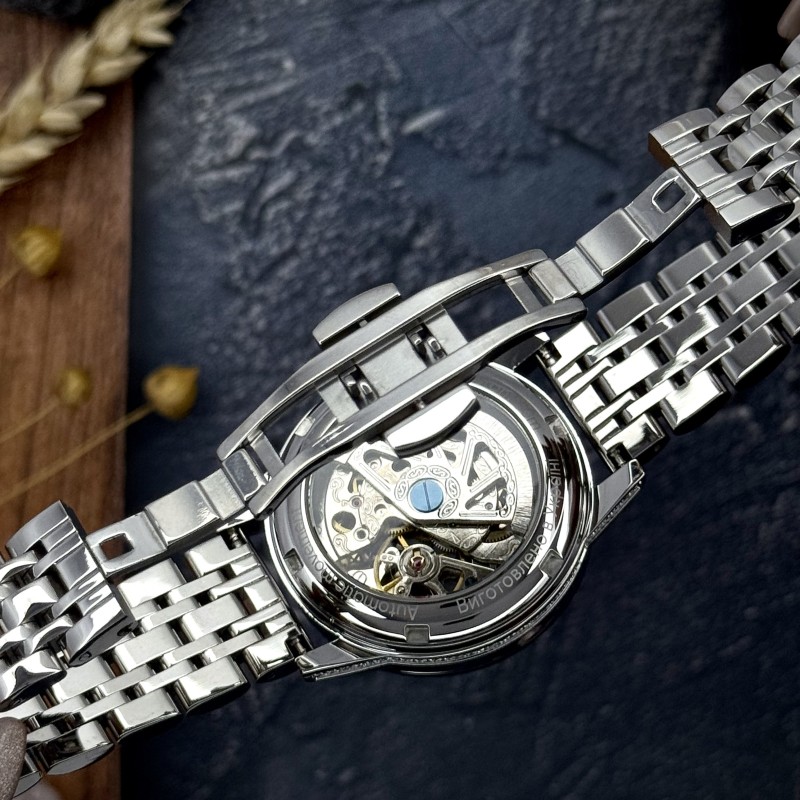 Женские механические часы Awarder 049 Silver-Green с автоподзаводом и минеральным стеклом