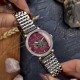 Женские механические часы Awarder 047 Silver-Pink с серебристым браслетом и розовым циферблатом