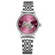 Женские механические часы Awarder 047 Silver-Pink с серебристым браслетом и розовым циферблатом