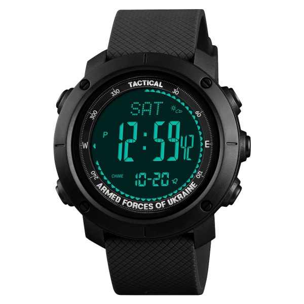 Мужские тактические часы Awarder 036 Compass All Black с электронным циферблатом и компасом