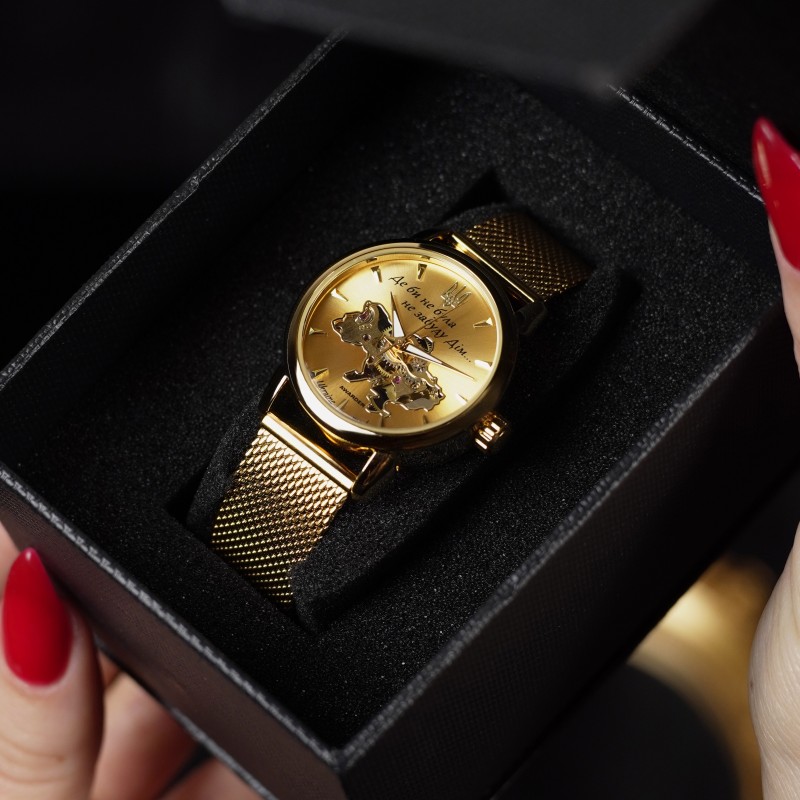 Женские механические часы Awarder 028-3D All Gold Де би не була с автоподзаводом и браслетом