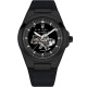 Мужские механические часы Awarder 050 Де би не був All Black с автоподзаводом и кожаным ремешком