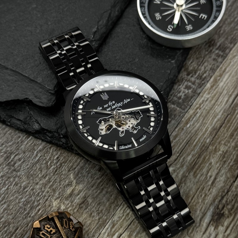 Мужские механические часы Awarder 043-1 Де би не був All Black Steel Miyota с сапфировым стеклом