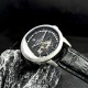 Мужские механические часы Awarder 043-1 Де би не був Silver-Black Leather с сапфировым стеклом
