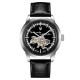 Мужские механические часы Awarder 043-1 Де би не був Silver-Black Leather с сапфировым стеклом