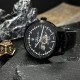 Мужские часы Awarder 043-1 Де би не був All Black Leather Miyota с сапфировым стеклом и автоподзаводом