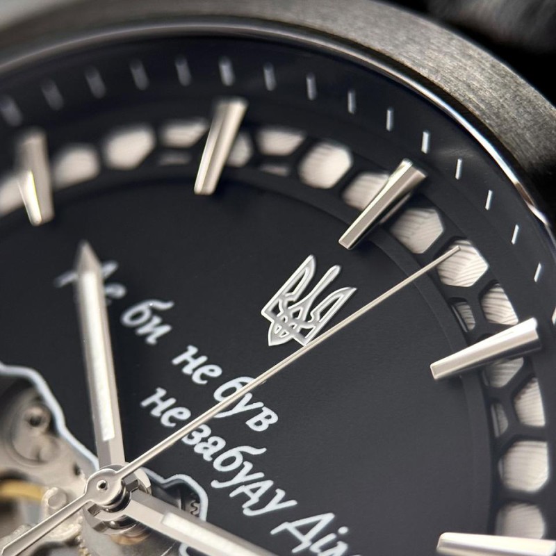 Мужские часы Awarder 043-1 Де би не був All Black Leather Miyota с сапфировым стеклом и автоподзаводом