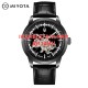 Мужские механические часы Awarder 043-1 All Black Leather с автоподзаводом и сапфировым стеклом