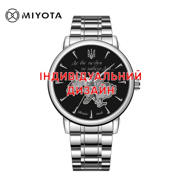 Мужские механические часы Awarder 048 Silver-Black Steel с автоподзаводом и сапфировым стеклом