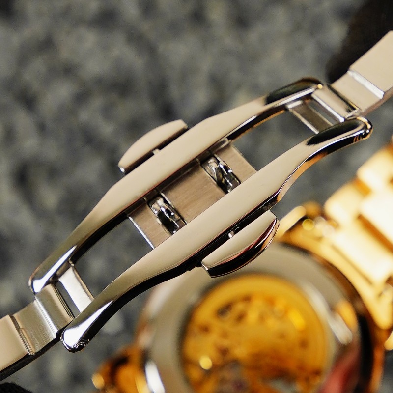 Мужские часы Awarder 048 Не Забуду Дім Gold-Black Steel с механикой и сапфировым стеклом