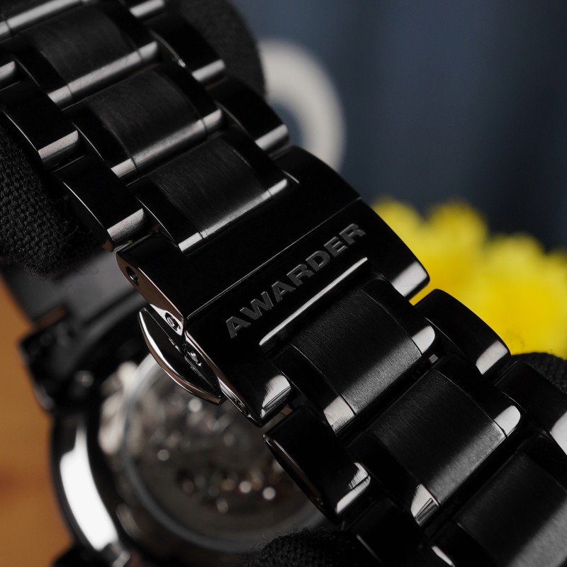 Мужские механические часы Awarder 048 Не Забуду Дім All Black Steel с сапфировым стеклом
