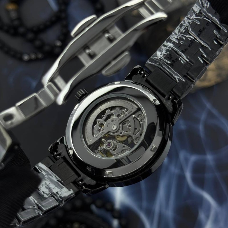 Мужские механические часы Awarder 048 Не Забуду Дім All Black Steel с сапфировым стеклом