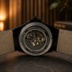 Мужские механические часы Awarder 050 Де би не був All Black Leather с автоподзаводом и кожаным ремешком